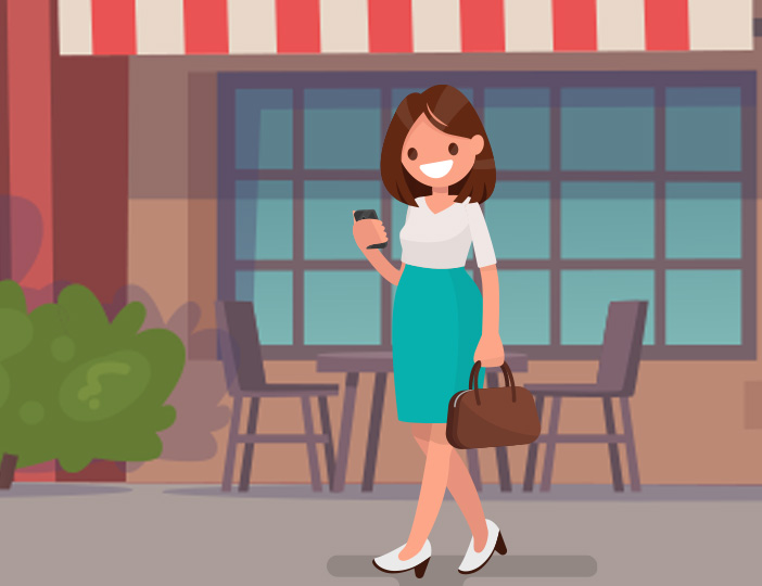 woman with ipad
